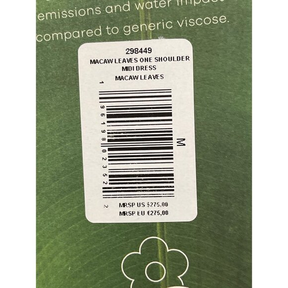 Farm Rio Womens One-Shoulder Fringe Midi Dress Tropical Parrot Medium NWT - Picture 8 of 9